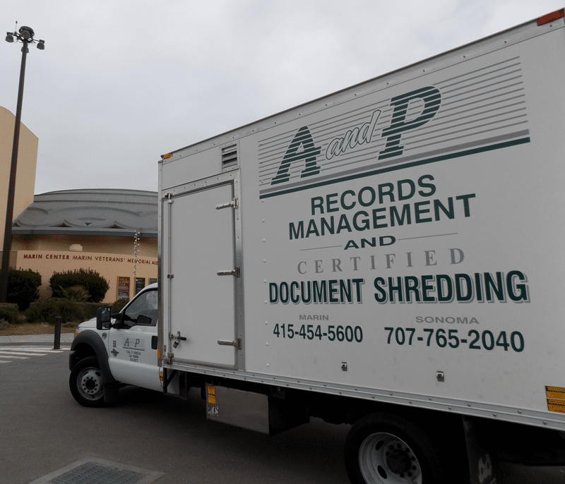 A and P Records Management Truck in Marin